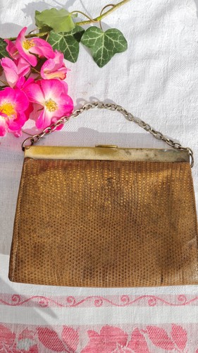 Ancien petit sac main cuir - ancien,