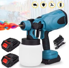 Pistolet peinture sans fil HVLP + 2 batteries 3Ah + chargeur pulvérisateur ports
