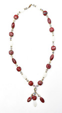 Murano collier fantaisie femme perles verre cristal Murano bead necklace