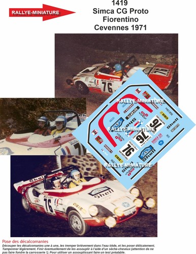 Decals ref 1419 - ref, simca