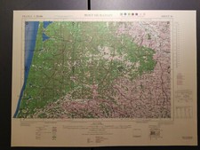 1944 Armée Américaine Aeronautic Topo Carte Mont-de-Marsan France 1: 250,000