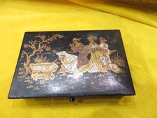 ancienne petite boite asiatique carton bouilli papier maché epok 1900 japon 2