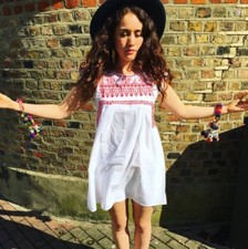 robe boho blanche brodée