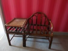 Banquette enfant avec assise en rotin Vintage