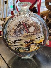 Superbe Vase Verre Soufflé De Michel Luzoro (femme de JC Novaro)