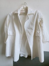 petit manteau enfant vintage en piqué blanc 3/4 ans avec son chapeau