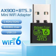 Clé Wifi 6 USB AX900 Adaptateur Bluetooth 5.3 Dongle 2,4 / 5 GHz Pc Windows