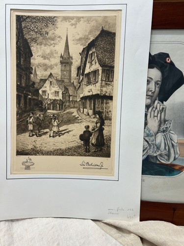 Obernai gravure eau forte - gravure, eau-forte