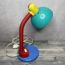 Lampe de bureau vintage ALUMINOR 4 couleurs bleu rouge vert jaune style Memphis