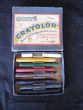 DV4263 COMTE CRAYOLOR CRAYONS DE COULEUR EN BOITE MADE IN FRANCE ETAT MOYEN