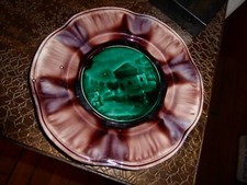 Assiette faïence de Rubelles XIXe personnages chien village 