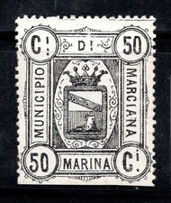 Marciana Marina - Neuf ** 100% Italie fiscal 50 centimes. Hôtel de ville, Noir