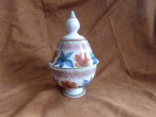 POT COUVERT DECOR FLEURS / SIGNE !!! ERA VALLAURIS