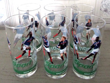 Ensemble de 6 verres à orangeade neufs Sirop Sport Équipe de France Football 98