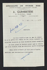 CHOLET (49) STORES en BOIS / MENUISERIE "A. GUIMBRETIERE" en 1951