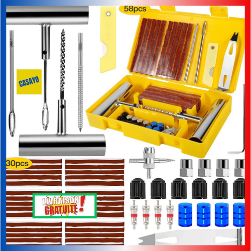Kit réparation pneu voiture - kit,