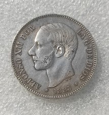 ESPAGNE 5 PESETAS 1883 argent