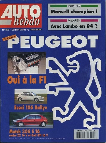 Auto hebdo 899 09 - n°899, 22/09/1993