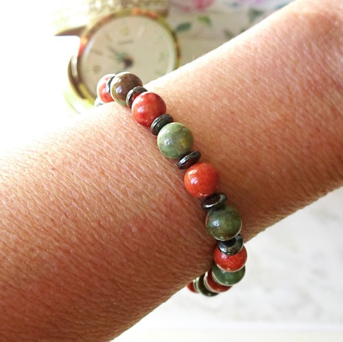 Bracelet mixte pierres - 21, cm