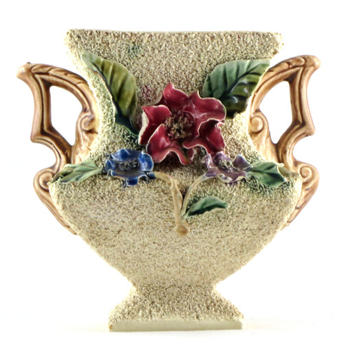 Vase barbotine ancien fleurs - barbotine, "fleurs"