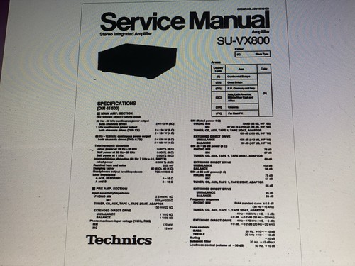 Technics vx800 service - technics,