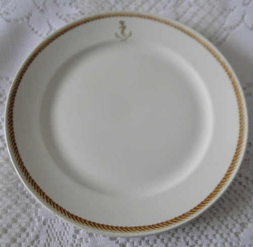 Assiette plate ancre - , corde