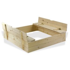 Bac à sable avec bancs 120 x 120 cm en pin naturel D17016