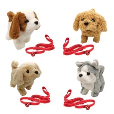 Peluche électronique marche chien aboie simulation jouet interactif réaliste