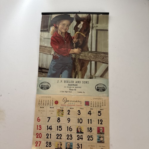 Vintage calendar 1957 - vintage,