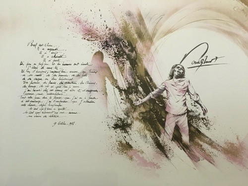 Lithographie originale texte