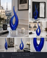 Sculpture verre bleu art glass - sculpture,