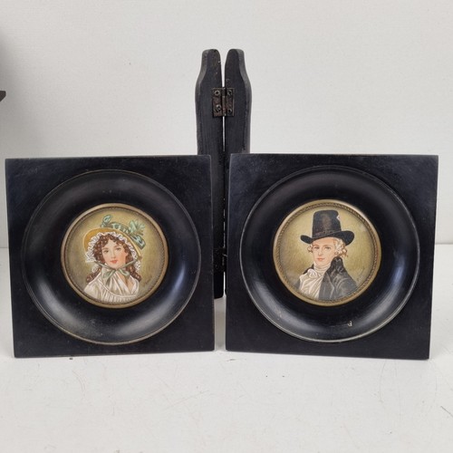 Paire peinture miniature - ,