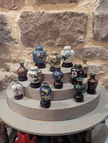 Vases miniature émaux - 12, en