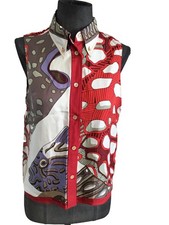 Superbe Et Authentique Haut 100% Soie Hermès 36 Tbe