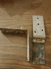 2 Pentures Charnières D'angle 11,3 x 11,3 cm Fer Forgé  ancienne Coffre Militair