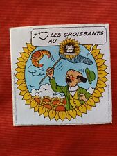 Ancien Autocollant Sticker Vintage : TINTIN j'aime les croissants au Tournesol