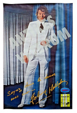 RARE AFFICHE JOHNNY HALLYDAY PUB TERGAL UP WILLY’S VINTAGE 1970 FRENCH COSTUME