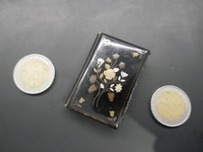 rare et authentique mini carnet de bal,ecaille,nacre laiton,Napoléon III,35x50mm