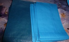 LOT 50 POCHETTES SACHETS PAPIER CADEAU EMBALLAGE 2 MODELES BLEU 12 x 20 cm