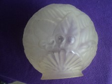 Globe boule verre pressé art déco pour lampe delatte  Era Muller Degué