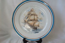 ASSIETTE PORCELAINE LIMOGES MARINE ANGLAIS SIGNE A.T. HERITAGE 28 CM 