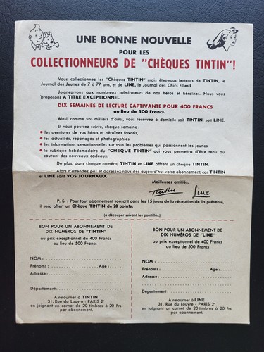 Tintin kuifje rare - rare, publicité