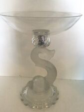 COUPE SUR PIEDOUCHE CENTRE DE TABLE MODÈLE DAUPHIN CRISTAL BACCARAT AVANT 1935