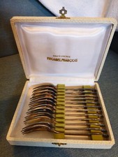 COFFRET DE 12 FOURCHETTES A GATEAU FRIONNET FRANCOIS METAL ARGENTE EN COFFRET