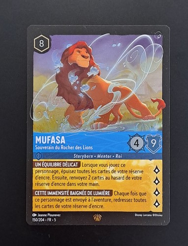 Carte lorcana mufasa 150 204 - lorcana,