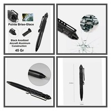 "Stylo Tactique 6-en-1 : Self-Défense, Survie, Brise-Glace, Outil Robuste"