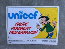 FRANQUIN GASTON AUTOCOLLANT UNICEF 1985 COMPLET PARTIE BASSE DES ALBUMS DISPO