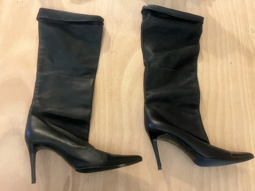 Chanel vintage black leather - black,