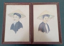 Paire de portraits encadrés