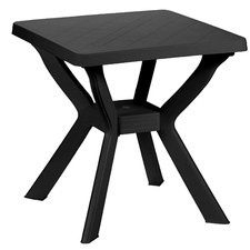 Table Petite Plastique Grande Carré Jardin Extérieur 70×70×72h CM Anthracite